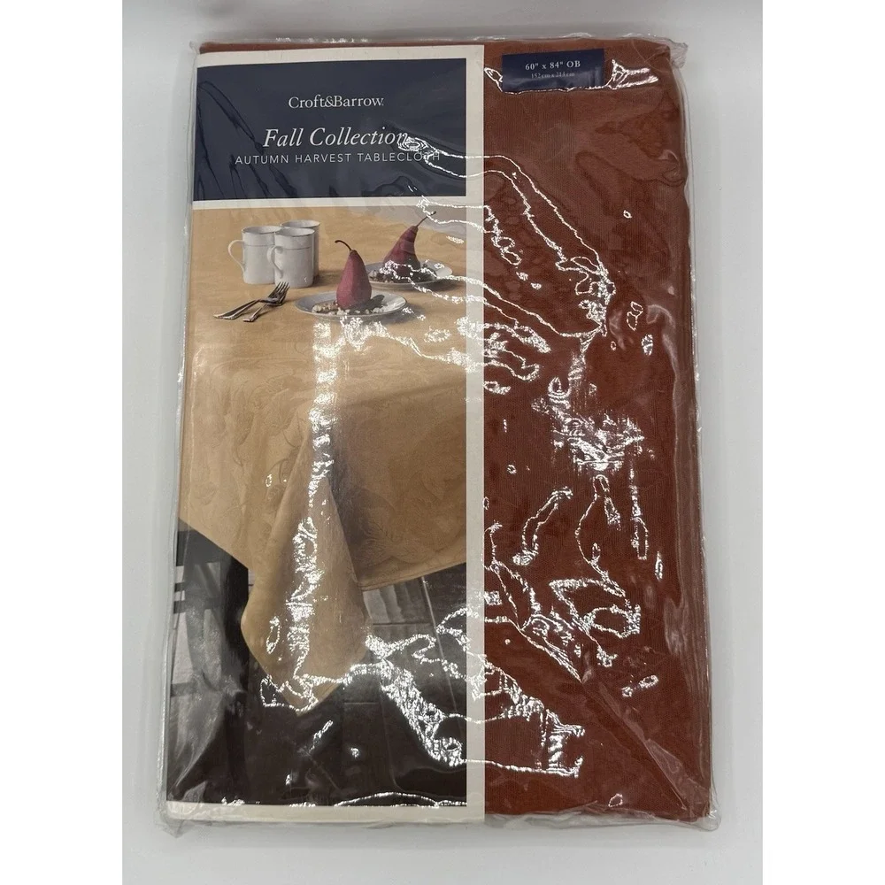 Croft & Barrow Autumn Harvest Leaves in Rust Oblong 60 x 84